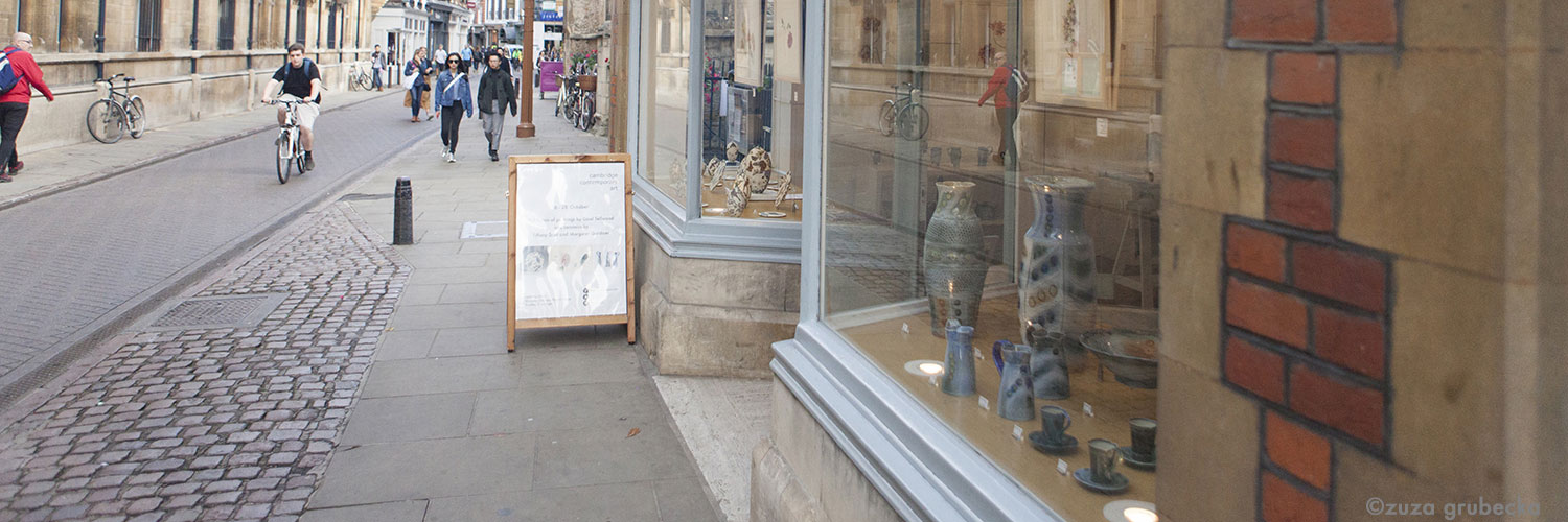 Cambridge Gallery with Maggy Gardiner pots in the window